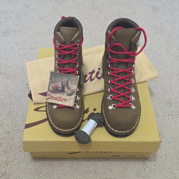 Sentier Shoes - Sentier Italia Bobber Pedula Leather Hiking Boots Natural Tan Size 41 NIB